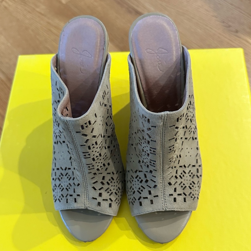 Joie Perforated Peep-Toe Mules